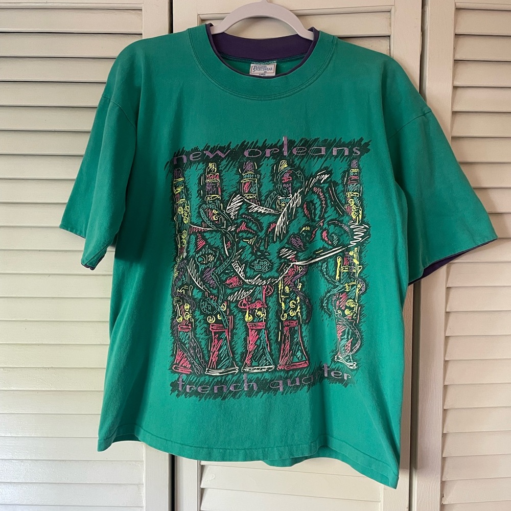 Vintage New Orleans French Quarter Mardi Gras Shirt